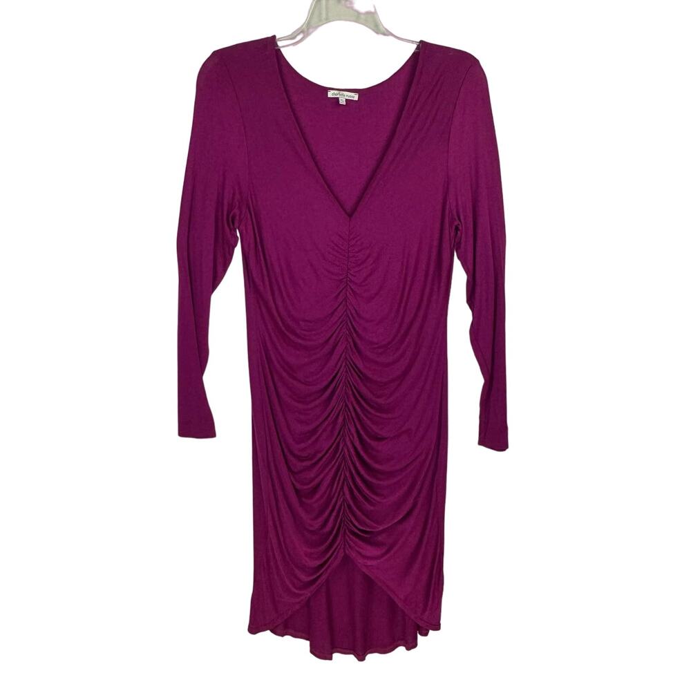 CHARLOTTE RUSSE | Berry Colored Ruched High Low Stretchy Dress | Women's XL